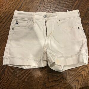 AG white jean shorts (the Hailey) size 25